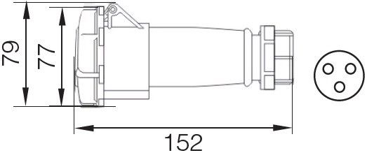 Розетка 2132 переносная 2Р+PЕ 16А 220В IP67 Ny95502052 | Зображення 1
