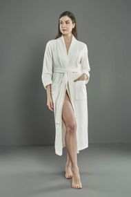 Женский велюровый халат Nusa 0503 кремовый 3XL