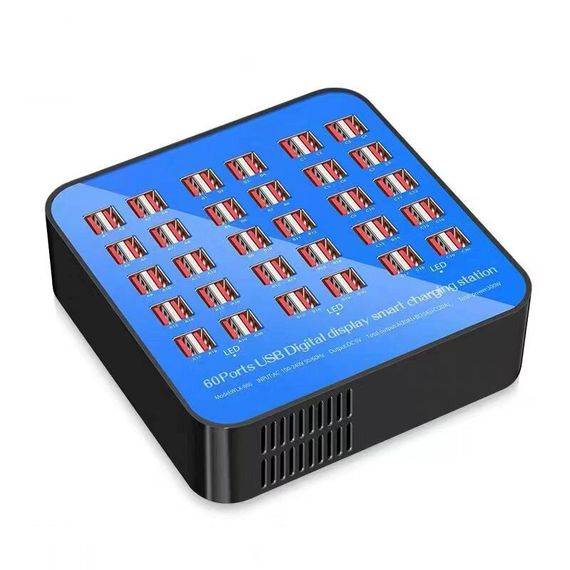 Мультизарядний пристрій на 60 USB портів Addap WLX-860, док-станція, 300W, blue | Зображення 4