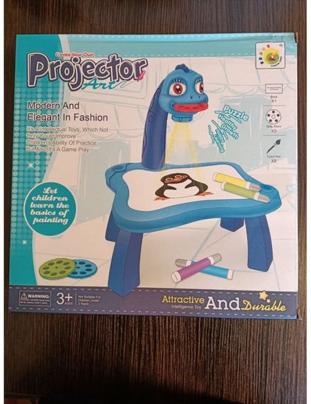 Голубой Детский стол проектор для рисования с подсветкой Projector Painting 24 Детали | Зображення 5