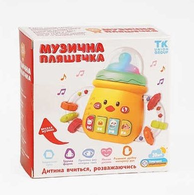 Розвиваюча іграшка "Музична пляшечка" 88065 TK Group, на українській мові, пісні, казки, вірші, підсвічування, в коробці (6946615885639) Рожевий | Зображення 1
