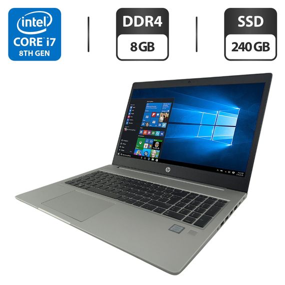 Ноутбук HP ProBook 450 G6 / 15.6" (1920x1080) IPS / Intel Core i7-8565U (4 (8) ядра по 1.8 - 4.6 GHz) / 8 GB DDR4 / 240 GB SSD / Intel UHD Graphics / WebCam б/в