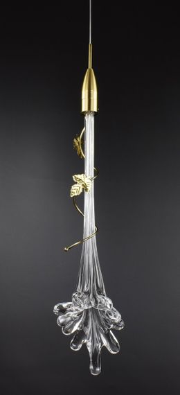 Люстра світлодіодна підвісна LED світильник для квартири на стелю лед 26840 Латунь 55-200х12х12 см. | Зображення 5