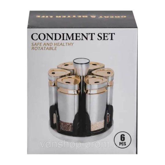 Набор емкостей для специй на подставке 6 баночек по 120 мл HP1326 | Зображення 4