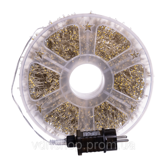 Новогодняя гирлянда Хвойная лапа 100 м 3000 LED белый провод Белое сияние D3000L100MWW | Зображення 4