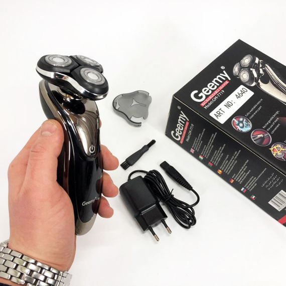 Электробритва для мужчин Gemei, Аккумуляторная бритва с фирменным лезвием, Мужская бритва на батарейках WP-85 | Зображення 2