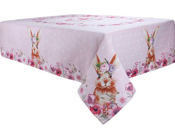 Гобеленова скатертина на стіл 140х260 см Pink speckled