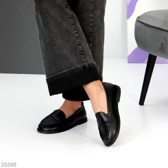Зручні чорні туфлі лофери натуральна шкіра в асортименті | Зображення 4