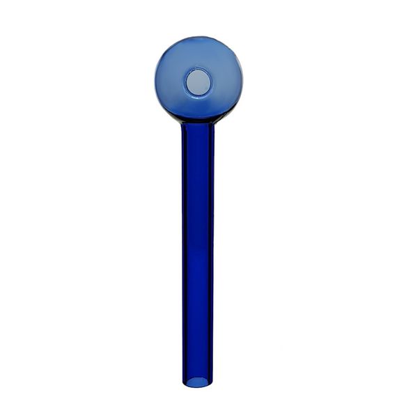 Курильна Термостійка Трубка Зі Скла 10см "Oil Pipe Blue"