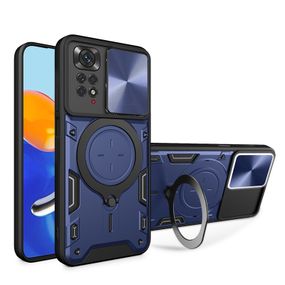 Чохол Magnetic Stand з захистом камери для Xiaomi Redmi Note 11 4G / 11s колір Синiй