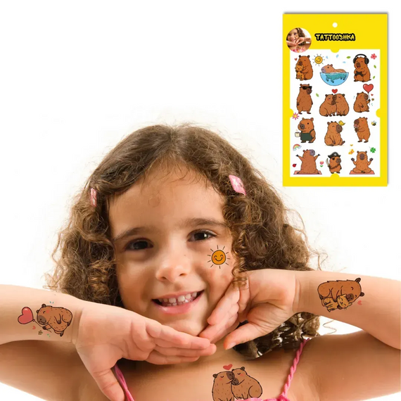 Тату тимчасове в наборі Капібара Tattooshka LB-197 Різнокольоровий shop (4829000018664) | Зображення 1
