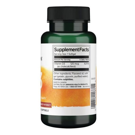 Vitamin D3 Highest Potency 5,000 IU (125 mcg) - 250 sgels | Зображення 1