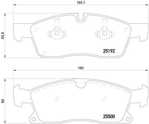 Гальмівні колодки дискові, передня вісь BREMBO, P50108 | Зображення 1