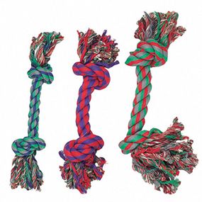 Игрушка для собак Flamingo Cotton Bone 2 Knots Mini, 14 см