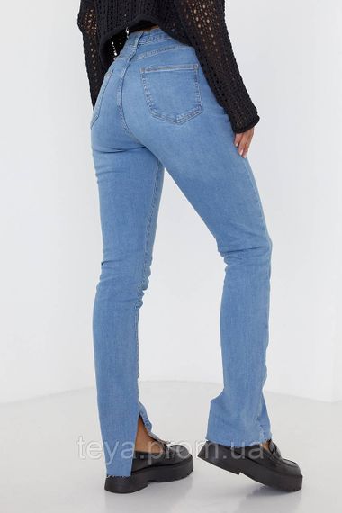 Жіночі джинси skinny з розрізами колір блакитний FL_000474 | Зображення 1