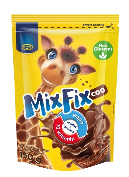 Какао напиток гранулированный растворимый Mix Fix Kruger, 150г для детей, БЕЗ ГЛЮТЕНА