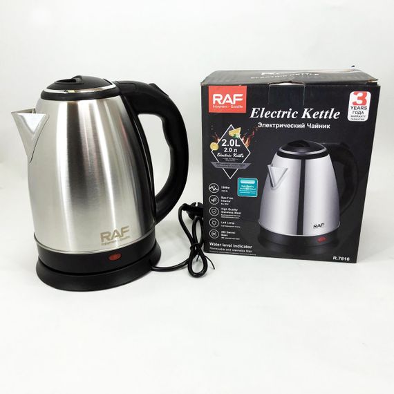 Електрочайник RAF R.7816 металевий дисковий 2 л 1500 Вт, Потужний кухонний чайник | Зображення 8