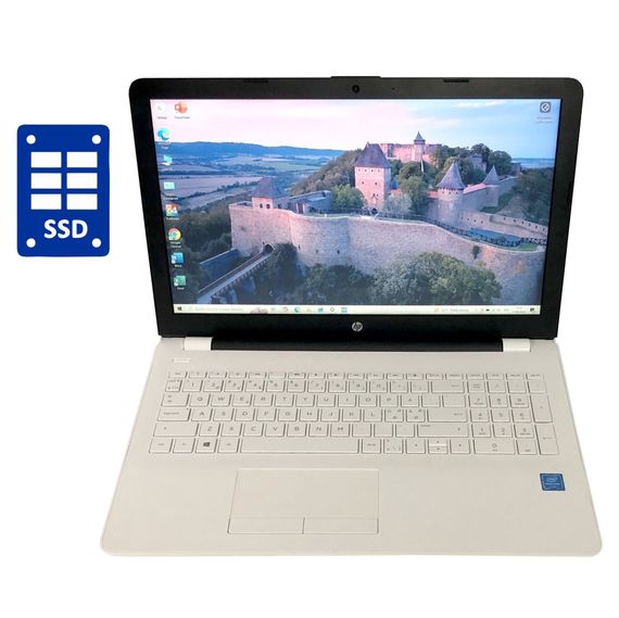 Ноутбук HP 15-bs030no / 15.6" (1920x1080) TN / Intel Pentium N3710 (4 ядра по 1.6 - 2.56) / 8 GB DDR3 / 128 GB SSD / Intel HD Graphics / WebCam / Win 10 Home б/у