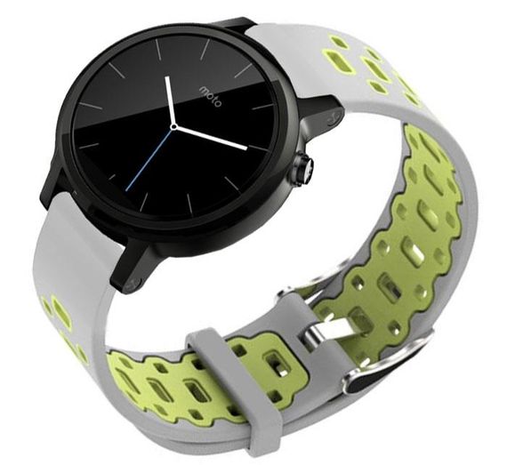 Спортивний ремінець Primo Perfor Classic для годинника Motorola Moto 360 2nd gen (42 mm ) - Grey&Green | Зображення 1