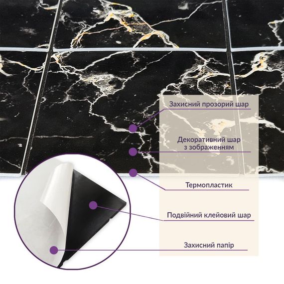 Самоклеюча PET мозаїка 30*30CM*4MM (D) SW-00002453 | Зображення 3