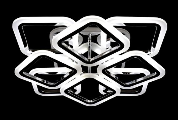 Люстра світлодіодна стельова LED світильник для квартири на стелю лед з пультом 25752 Хром 11х50х50 см.