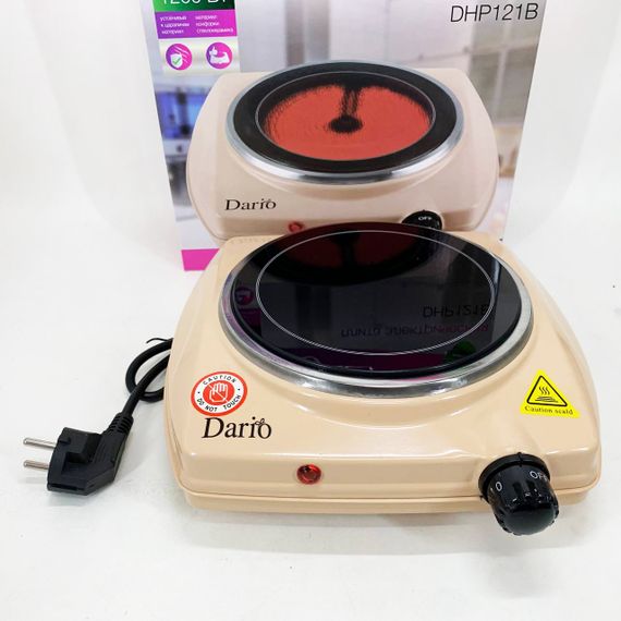 Переносна компактна електроплита DARIO DHP121B 1200 Вт, Зручна портативна плита, Надійна кухонна плита GV-87 | Зображення 4