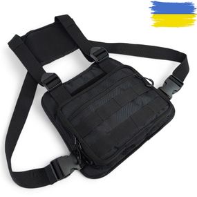 Нагрудная тактическая сумка мужская, сумка через плечо черная разгрузка