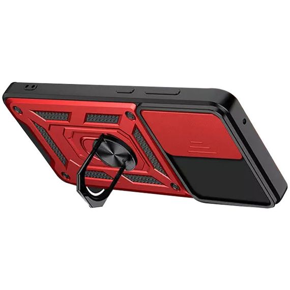 Ударостійкий чохол Camshield Serge Ring для Xiaomi 12T / 12T Pro TPU+PC, Шторка на камеру, Червоний | Зображення 3