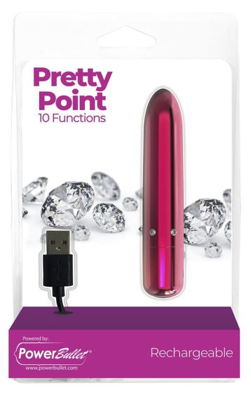 Вибропуля PowerBullet - Pretty Point Rechargeable Bullet Pink | Зображення 4