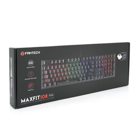 Клавіатура USB Fantech MK855RGB, довжина кабелю 135см, (Eng/Укр/Рус), Black, 108к, Q10 | Зображення 1