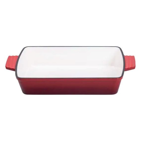Форма для запекания чугунная 39.5х23.5х6 см форма для выпечки 3 л Красная HP-1-9R | Зображення 1