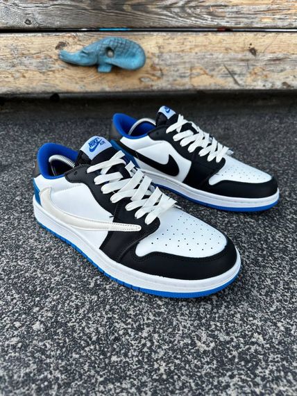 Кросівки Nike Air Jordan 1 Low x Travis Scott (біло-сині) | Зображення 6