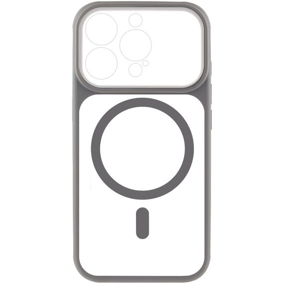Чехол TPU+PC GETMAN Moon Clear with MagSafe для Apple iPhone 15 Pro Max (6.7") Grey | Зображення 1
