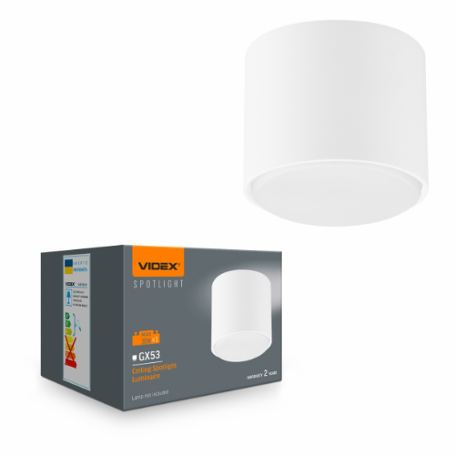 LED Світильник під лампу GX53 накладний білий VL-SPF26A-W Videx