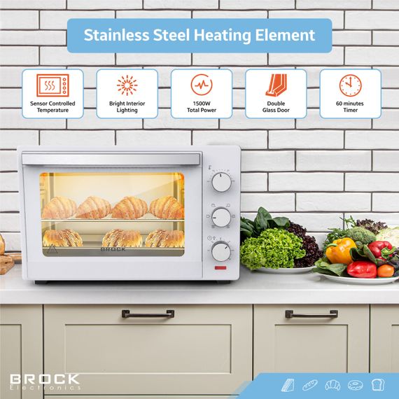 Електрична піч BROCK TO 3001 WH 1600Вт/ 30л /механічне керування/ біла | Зображення 6