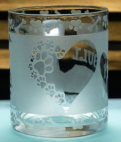 Скляна кружка Пітбуль з гравіюванням   чашка для власника собаки  Подарунок собачнику | Зображення 1