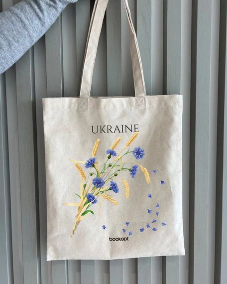 Экошопер Букопт BK4020 Ukraine (Васильки и колосья) бежевый | Зображення 2