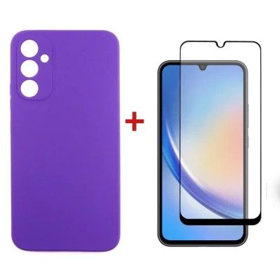 Чехол для мобильного телефона Dengos Kit for Samsung Galaxy A34 5G case + glass (Purple) (DG-KM-42)