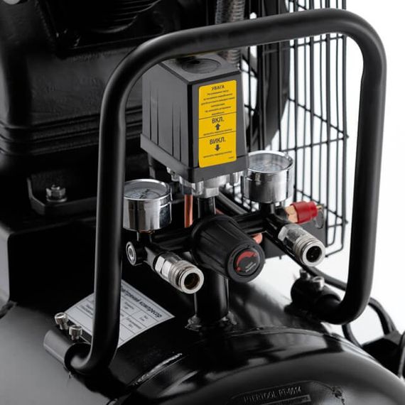 Компресор 100 л, 3 кВт, 220 В, 10 aтм, 500 л/хв., 2 циліндри, STORM INTERTOOL PT-0014 | Зображення 2