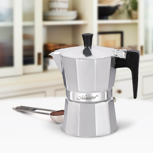 Кавоварка гейзерна 150мл (3 порції) алюмінієва MR-1666-3 Espresso Moka Maestro | Зображення 3