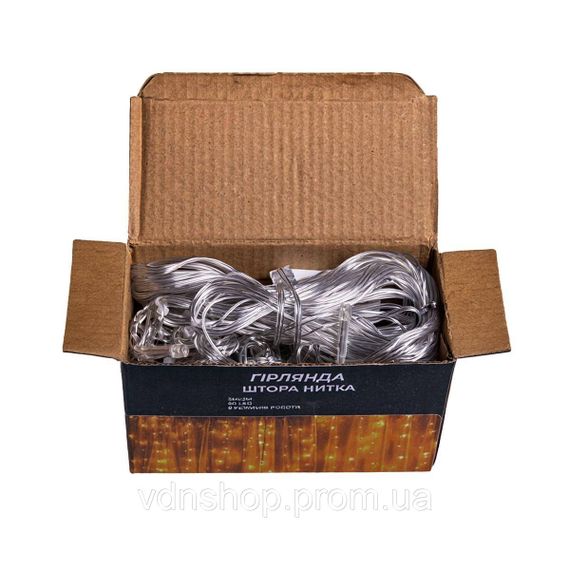 Новорічна гірлянда штора 2х2 м 80 LED кімнатна білий провід Білий ZWM2280LEDW | Зображення 5