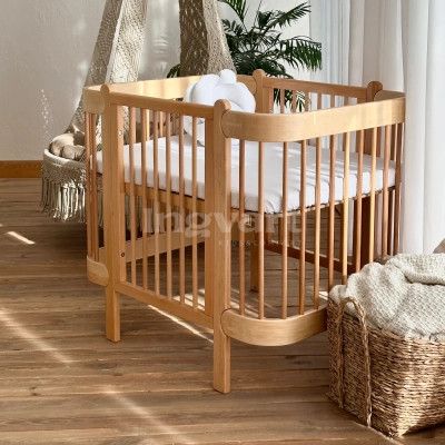 Кроватка Ingvart трансформер Nika 60 Slim с опускной боковинкой (60х94, 60х120) натуральная (8729001028) | Зображення 2