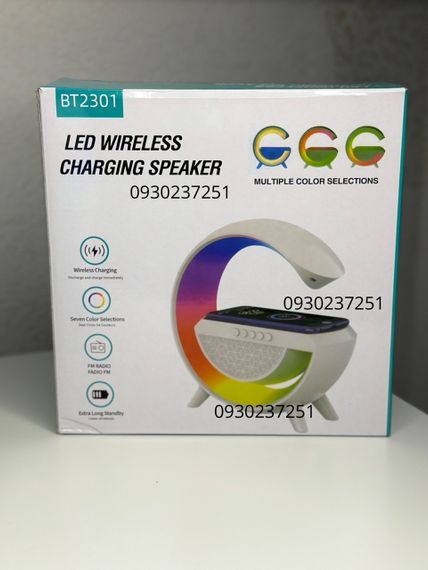 Колонка Bluetooth бездротова портативна 20 Вт і лампа настільна RGB LED 3 в 1 в стилі Big G | Зображення 6