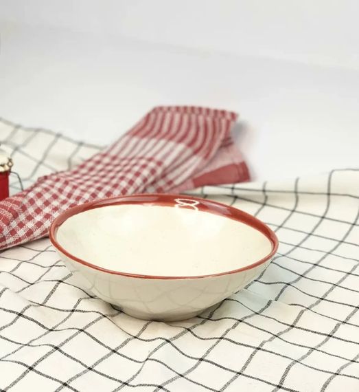 Тарілка супова Декор Кераміка Cappuccino Red КР-700 17,5 см 700 мл | Зображення 2