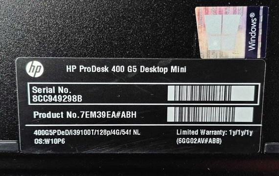 Неттоп HP ProDesk 400 G5 Mini USFF / Intel Core i3-9100T (4 ядра по 3.1 - 3.7 GHz) / 8 GB DDR4 / 128 GB SSD / Intel UHD Graphics 630 / Win 10 Pro б/у | Зображення 5