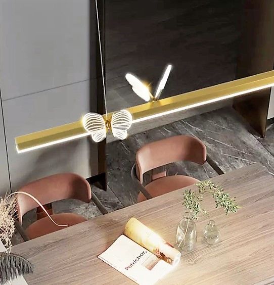 Люстра світлодіодна підвісна LED світильник для квартири на стелю лед 26513 Золото 10-200х15х100 см. | Зображення 1