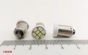 Лампа світлодіод з/ц 12V T4W BA9s 8SMD біла