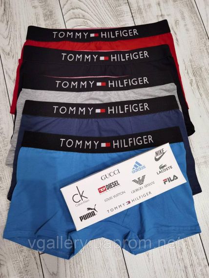 Подарунковий набір чоловічих трусів Tommy Hilfiger в коробці на 3-5шт  - ціна поштучно | Зображення 3
