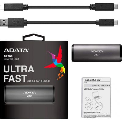 Накопичувач SSD USB 3.2 256GB ADATA (ASE760-256GU32G2-CBK) (ASE760-256GU32G2-CBK) | Зображення 5