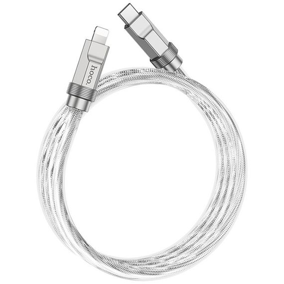 Дата кабель Hoco U113 Solid 20W Type-C to Lightning (1m) Silver | Зображення 1